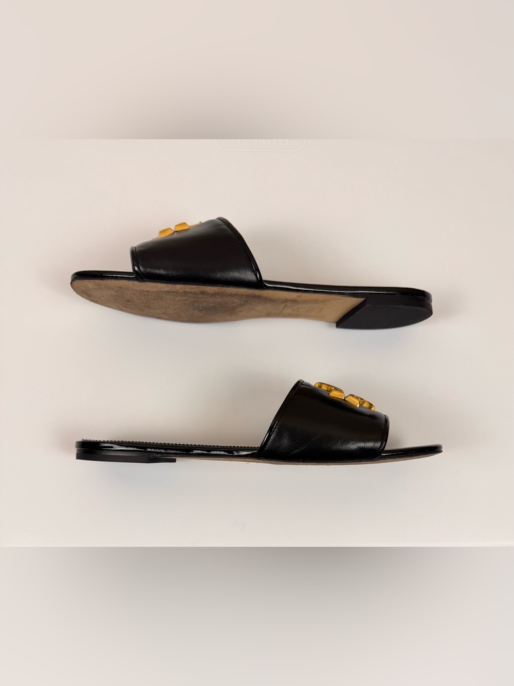 Tory Burch Eleanor Leather Slide in Perfect Black - Picture 4 of 10